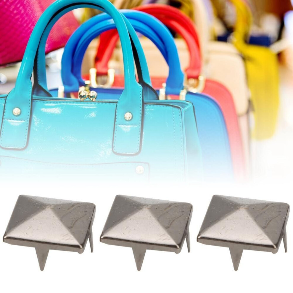 (gray, 15mm 1/4 Inch to M22-15 Core) 100pcs Square Pyramid Punk Rivets 4 Claw Metal Studs For Bracelets Clothing Shoes Handbagbronze 15mm