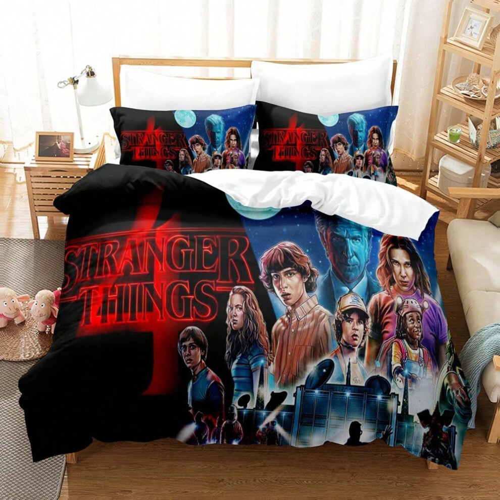 (01, 220x260) Bedding set 4-piece 3-piece set Stranger Things bed sheet quilt