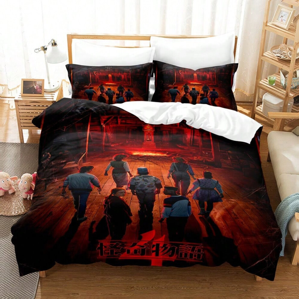 (03, 200x200) Bedding set 4-piece 3-piece set Stranger Things bed sheet quilt