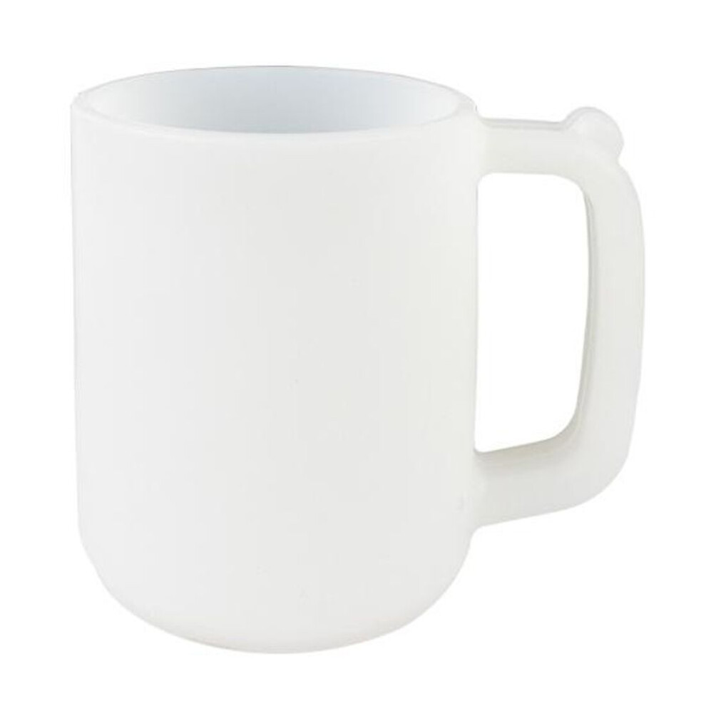 (white) 450ml Silicone Water Cup Food-grade Shock-absorbent Large Capacity Leak-proof Tea Iced Latte