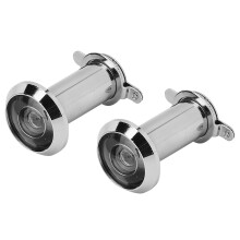 2Pcs Anti-Theft Door Viewer 220 Angle 16mm Silver Home Security