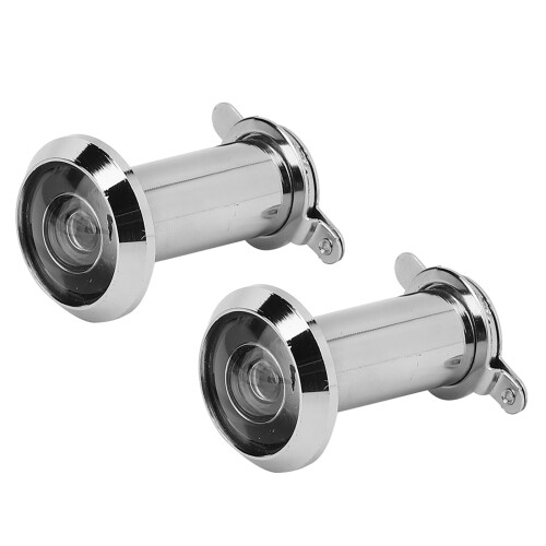 2Pcs Anti-Theft Door Viewer 220 Angle 16mm Silver Home Security 2