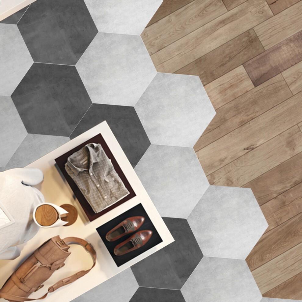 Ceramic Tile Stickers Hexagonal 10Pcs Waterproof Non-Slip For Home 4001329884209
