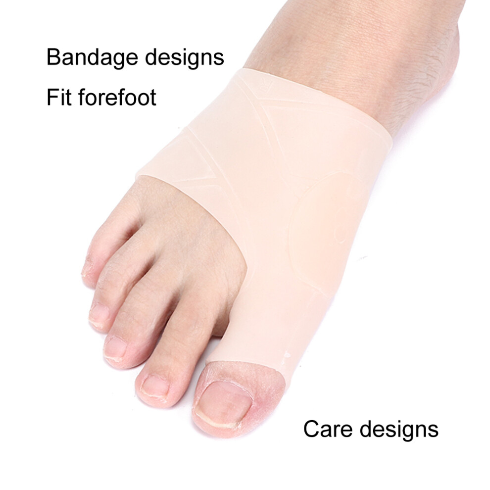 Skin Color Elastic Toe Separator - 2 Pairs Breathable Bunion Corrector