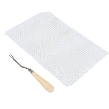 Australisches DIY-Stricknetz aus Mesh-Stoff 50x50cm mit Holzgriff-Nahtool