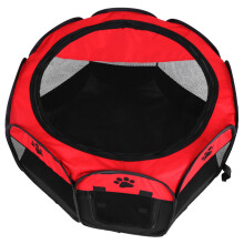 Red Foldable Pet Tent for Cats Dogs 68x45cm Indoor Outdoor Play Space