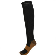 2Pair Black Copper Fiber Sport Compression Stockings, Knee High, S/M