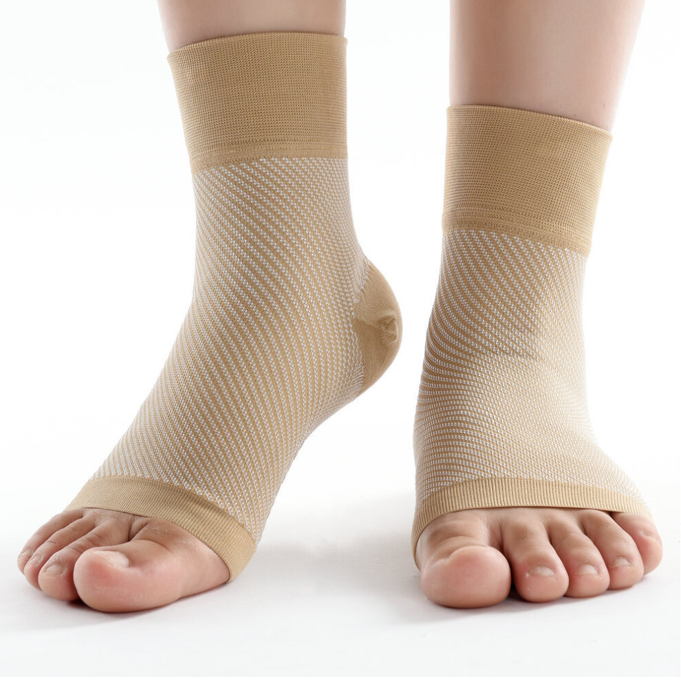 Sport Ankle Brace Protector Sleeve Spandex, Skin Color, M/L/S/XL