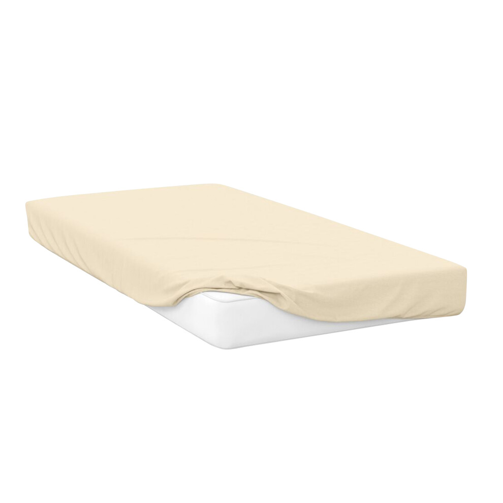 (Long Single, Ivory) Belledorm Jersey Cotton Fitted Sheet-image-OPC-P5TBQWV-NEW