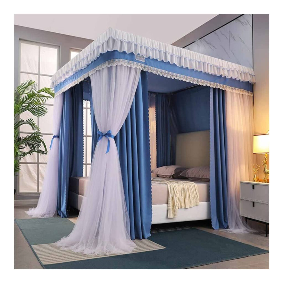 Luxurious canopy bed, 1.5 m, Doublelayered, dustproof mosquito net, Decoration for girls' bedroom, Princessstyle bed curtain Style 6 1.5x2x2m