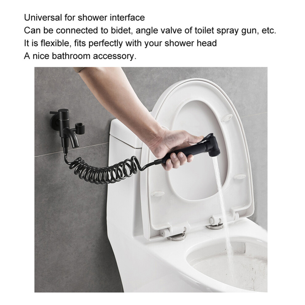 Elegant 2M Copper Cap Bidet Shower Hose With Flexible Retractable Spring Style 8441329908745