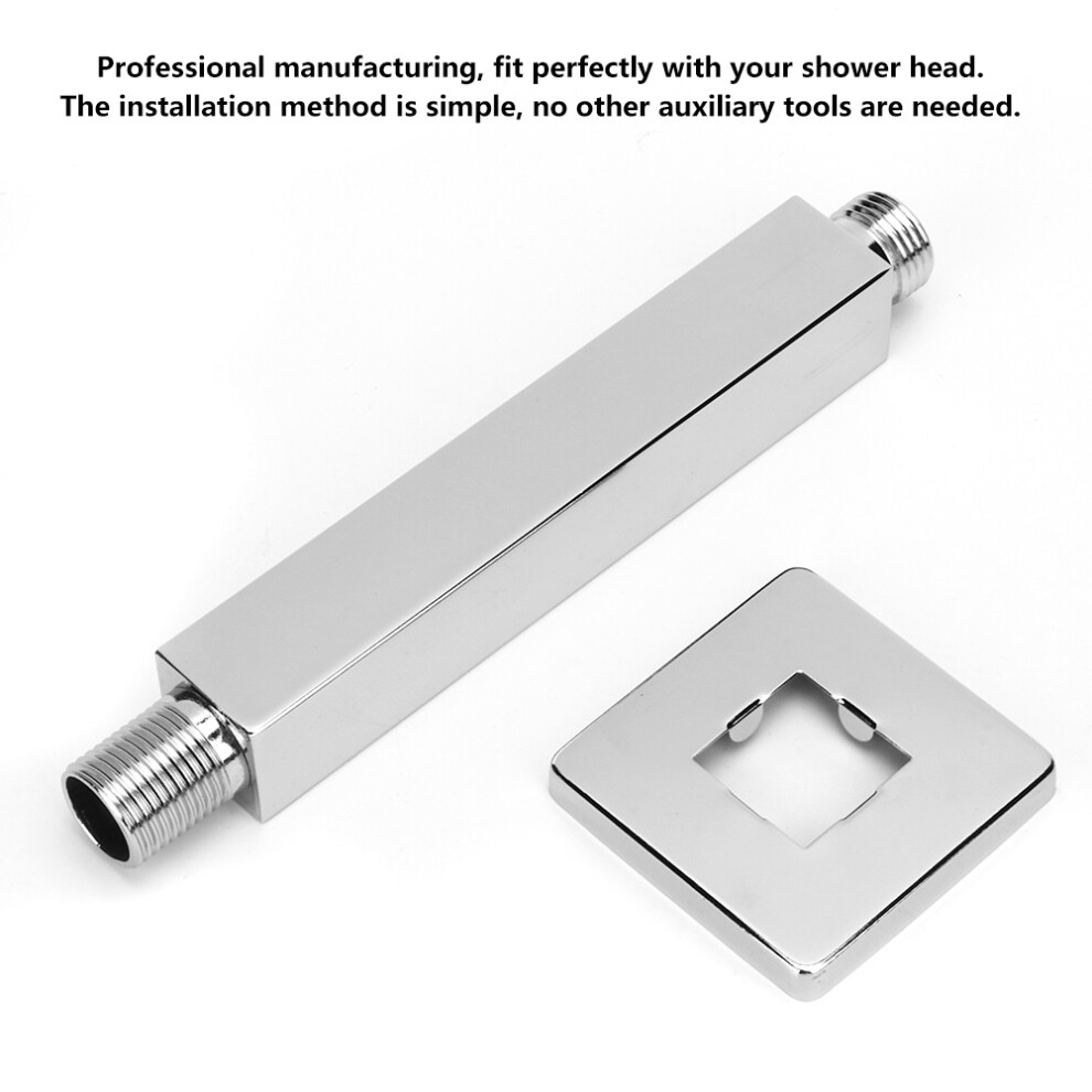 Chrome Finish G1/2In Thread Wall Shower Arm Tube Bathroom Accessory 3321329912919
