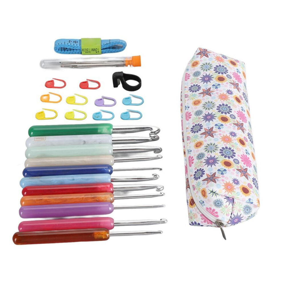 Crochet Hooks Set Ergonomic Handle Soft Grip Smooth Needles Knitting Tools Kit For Beginners