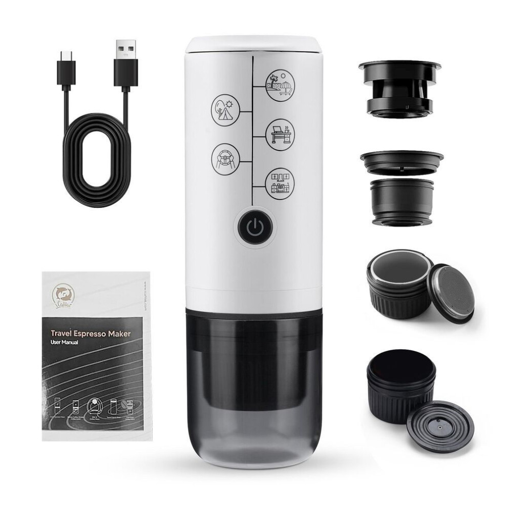 4-in-1 Portable Espresso Coffee Maker Work With Nes/dg Capsule And Ground Coffee Cordless 17bar