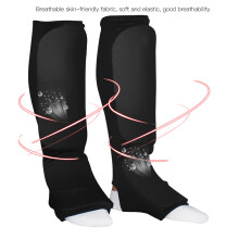 2Pcs Sport Shin Guards, EVA & Elastic Cotton, M/L/XL, Black