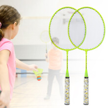 Easily Visible Yellow Kids Badminton Set with 2 Balls for Outdoors