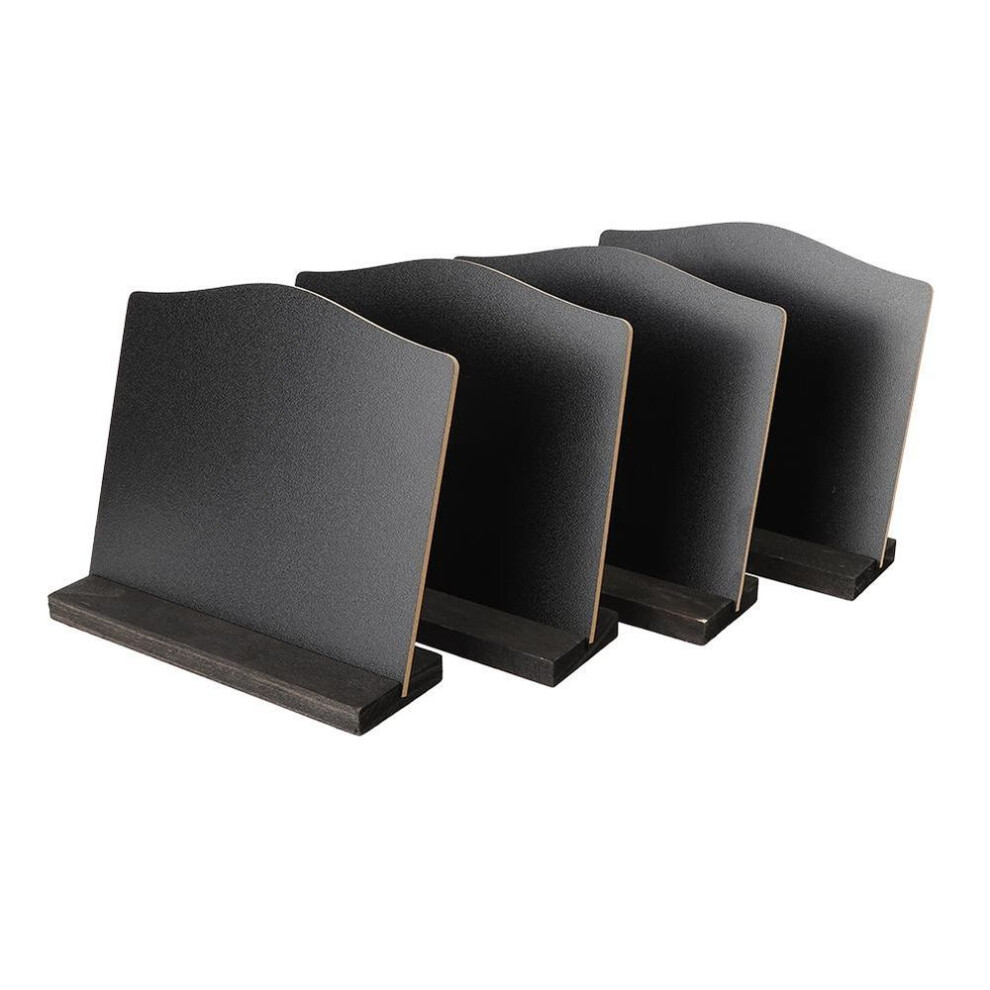 4pcs Small Double Sided Black Notice Blackboard Mini Chalkboard  Message Note Display Stand With
