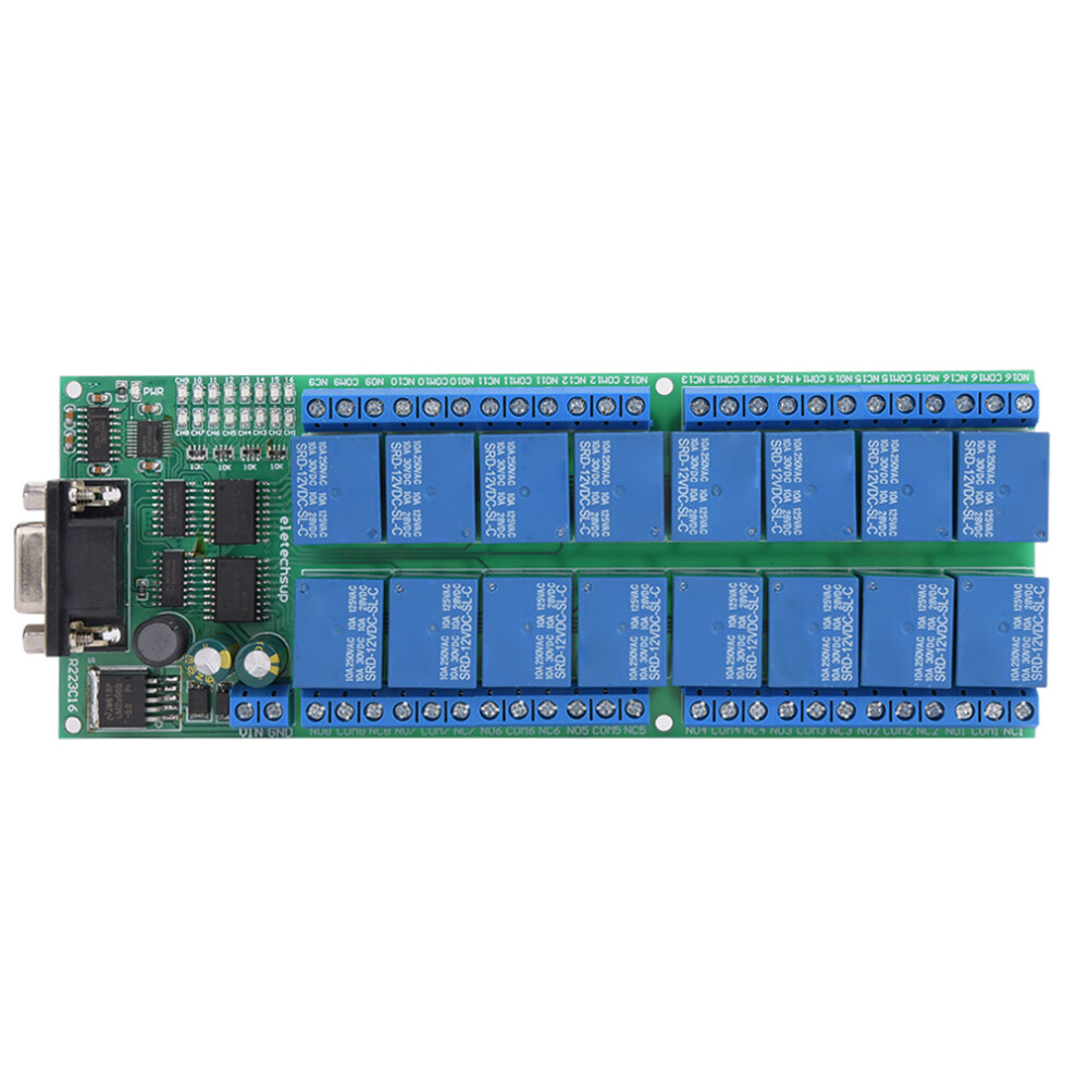 16-Channel Rs232 Relay Board 10A 172X65x19mm Smart Module 9311329924542