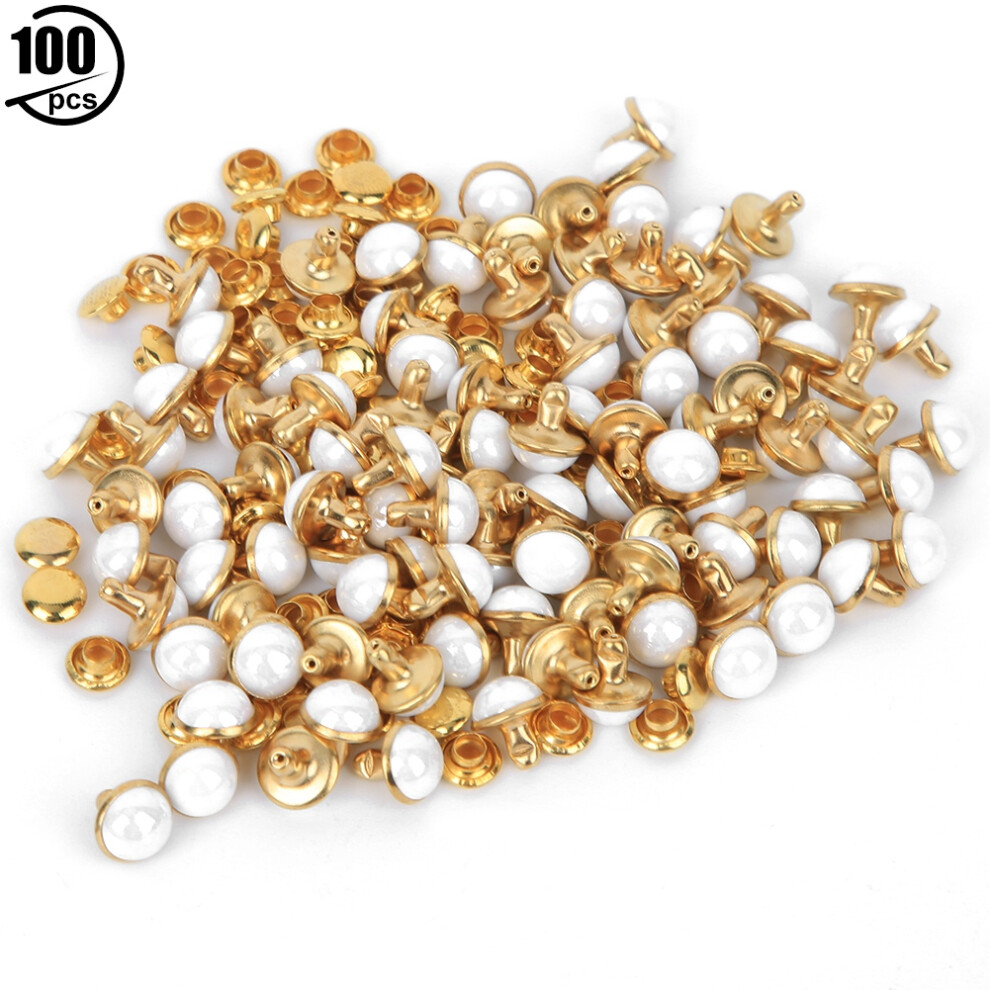 100 Sets 7.5Mm Semi Circular Diy Decorative Rivets For Clothes & Bags 5051329926538
