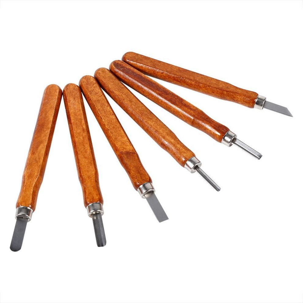 Wood Carving Tools Set Knife Mini Chisel Steel With Hand Handle For Diy Craft Kit 6pcsset