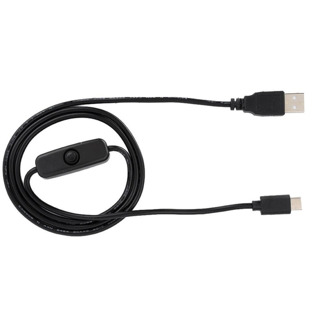 For Raspberry Pi 4 Type C Power Charger Adapter Connecting Line Cable With Switch (1m3.3ft)