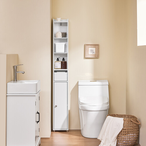 Dulap baie SoBuy 20x20x145cm alb 1