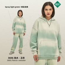 (Spray light green, L) 2025 Autumn Winter New Unisex Thickened Solid Color Hoodie with Distressed Spray-Dyed Design, Warm for Cold Days