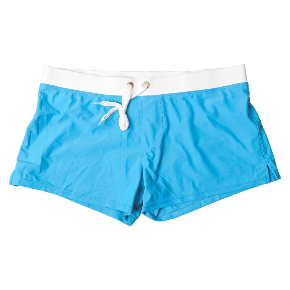 Men Swimsuit Pants Waist Drawstring Breathable Back Zipper Pocket Men Swimming Shorts For Beach
