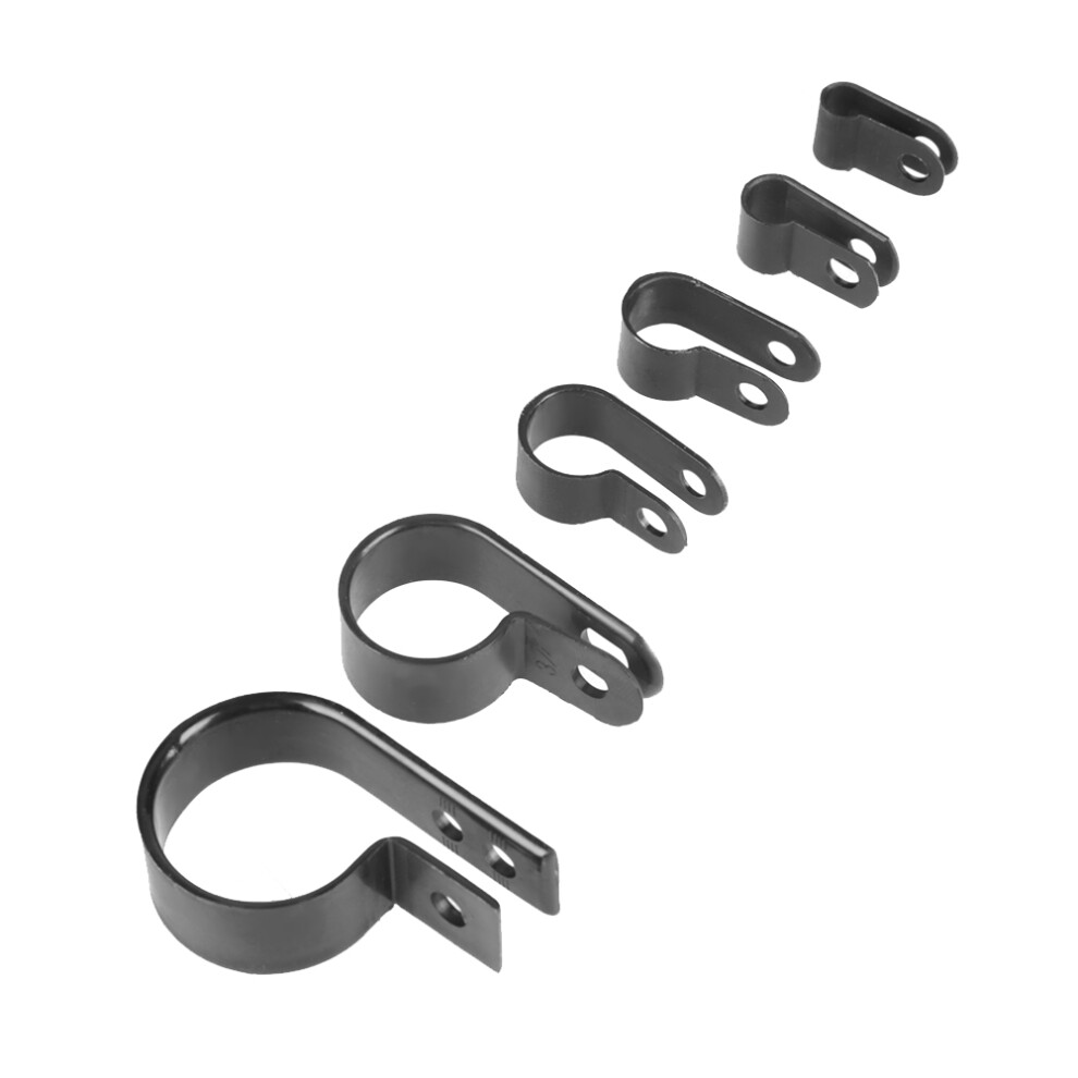 200Pcs Black Nylon P Clips Clamp Kit For Wires Cables Pipes 4921329946663