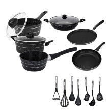 ROYALFORD 6 PC Non-Stick Cookware & Utensil Combo Set | Induction Cooking Pots & Pans Set Including Wok Pan Casserole