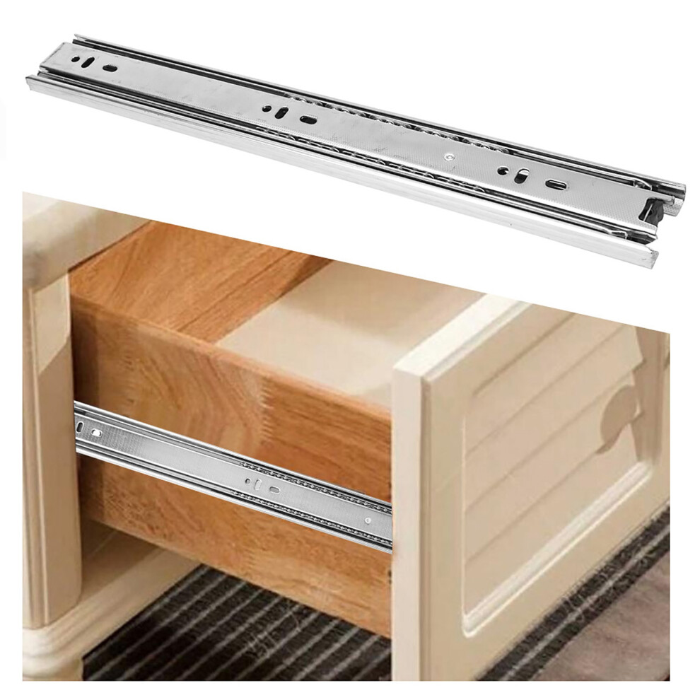 12In Ball Bearing Drawer Slides 2Pcs Flexible Rail White High Durability 4651329953551
