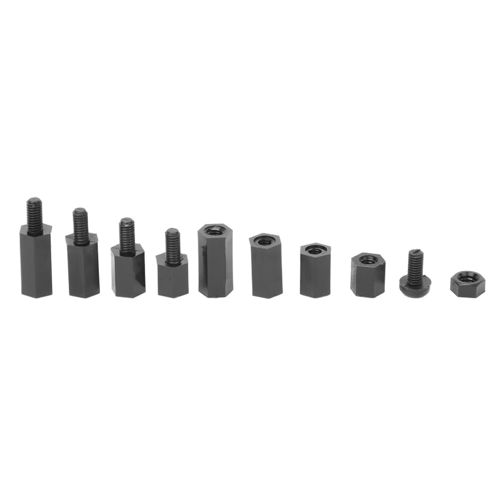 300 Pcs Nylon M3 Standoff Nut Screw Kit Black White For Electronics 8701329960816