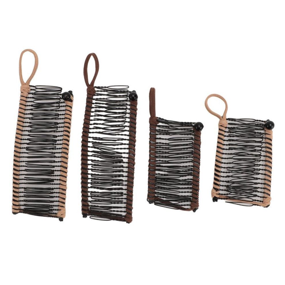 4pcs Women Adjustable Banana Hair Clip Small No Crease Simple 20/30 Teeth Banana Stretchable Hair