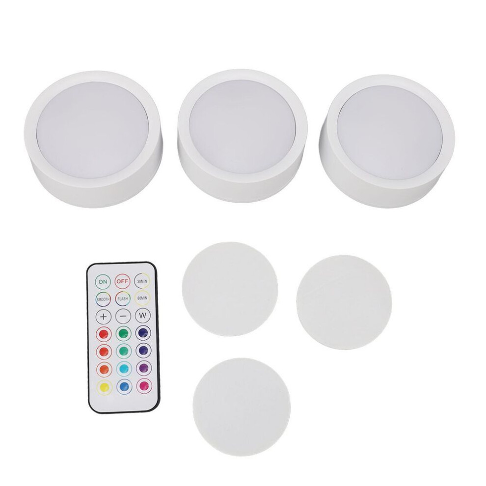Led Puck Light With Remote Control 13 Colors Battery Powered Under Cabinet Lighting Wireless Closet