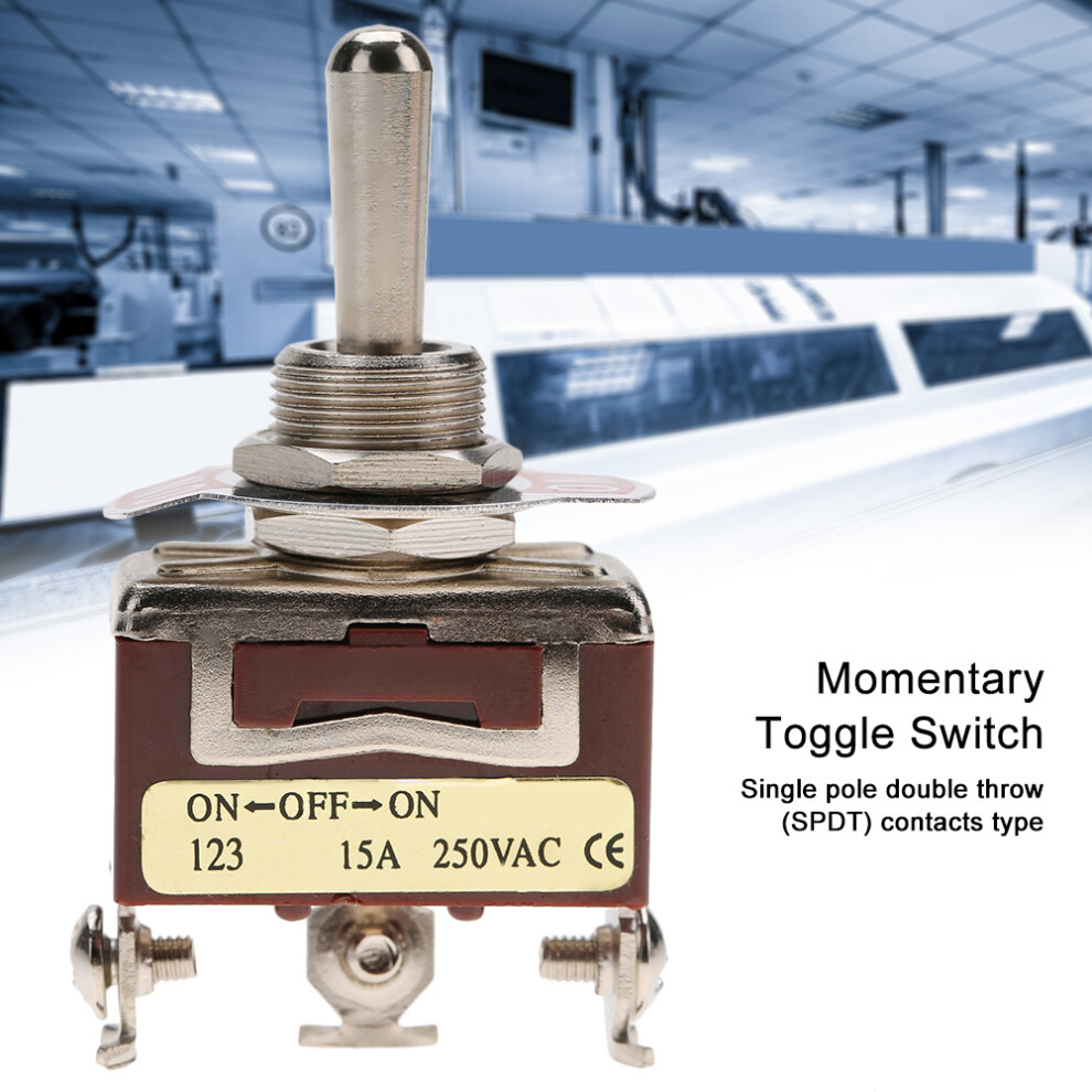 Reliable 15A 250Vac 12Mm Spdt Toggle Switch On-Off-On For Industries 4641329979163
