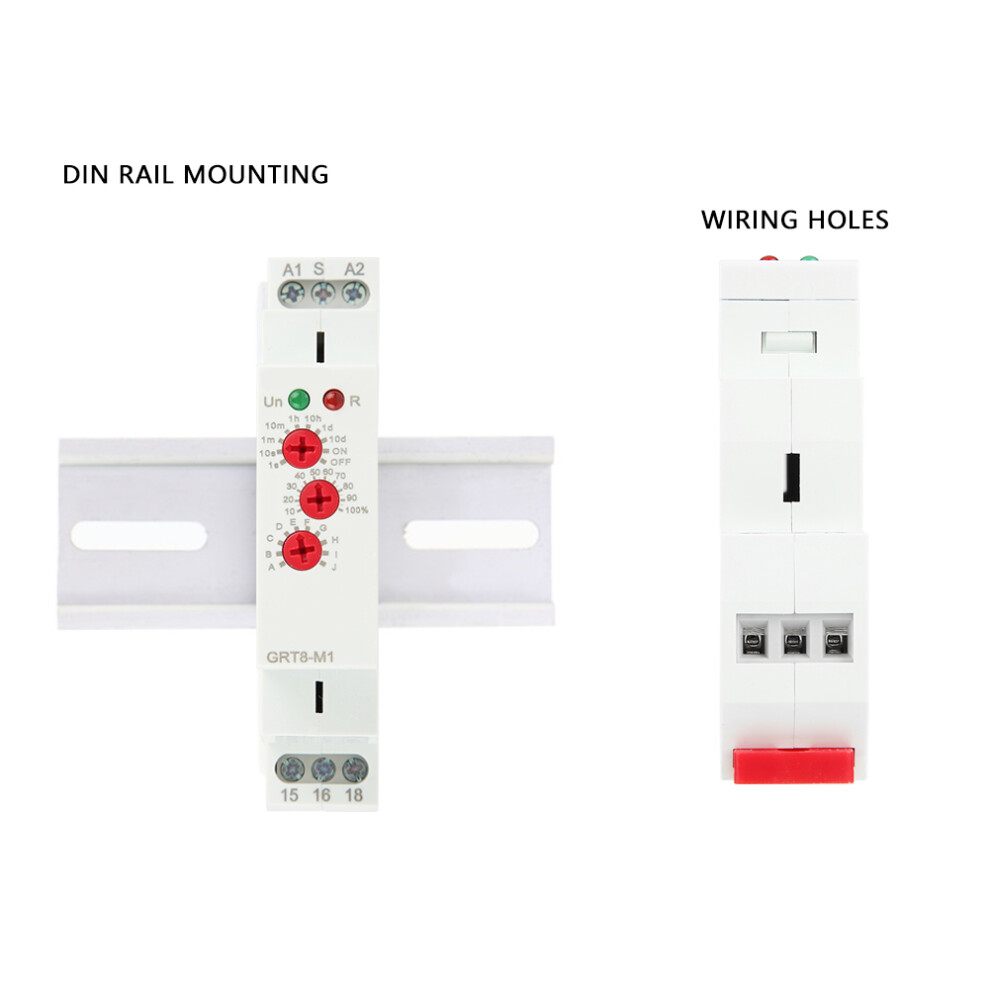 Grt8-M1 Ac Delay Time Relay 10 Functions Din Rail Mountable Multifunction Relay 8771329981012