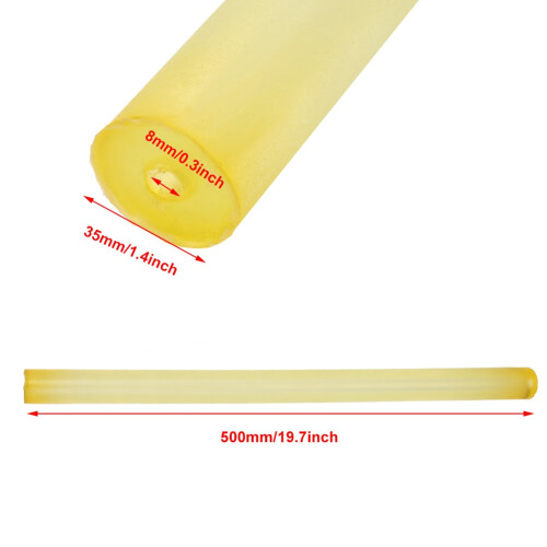 Yellow Polyurethane PU Rod 35mm OD, 8mm Bore, 500mm Length 2