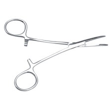 Stainless Steel Curved Tip Ear Tweezers for Pets, 14cm Silver