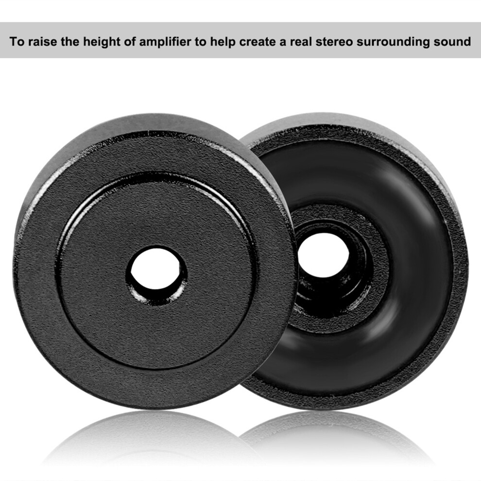Durable 20X8mm Amplifier Feet - Aluminum Absorb Pads 4 Pcs Black 4911329990636