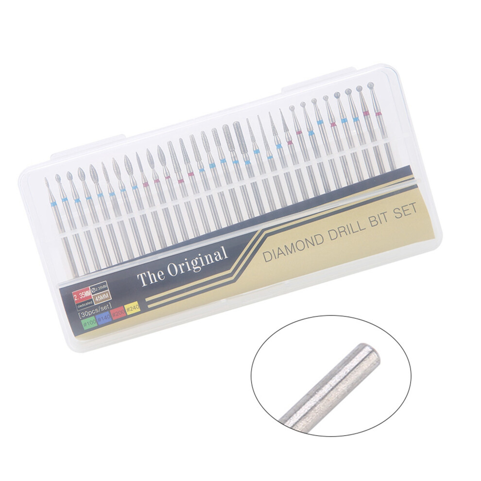 30Pcs Diamond Drill Bits for Nail Cuticle and Dead Skin Care Manicure Tools