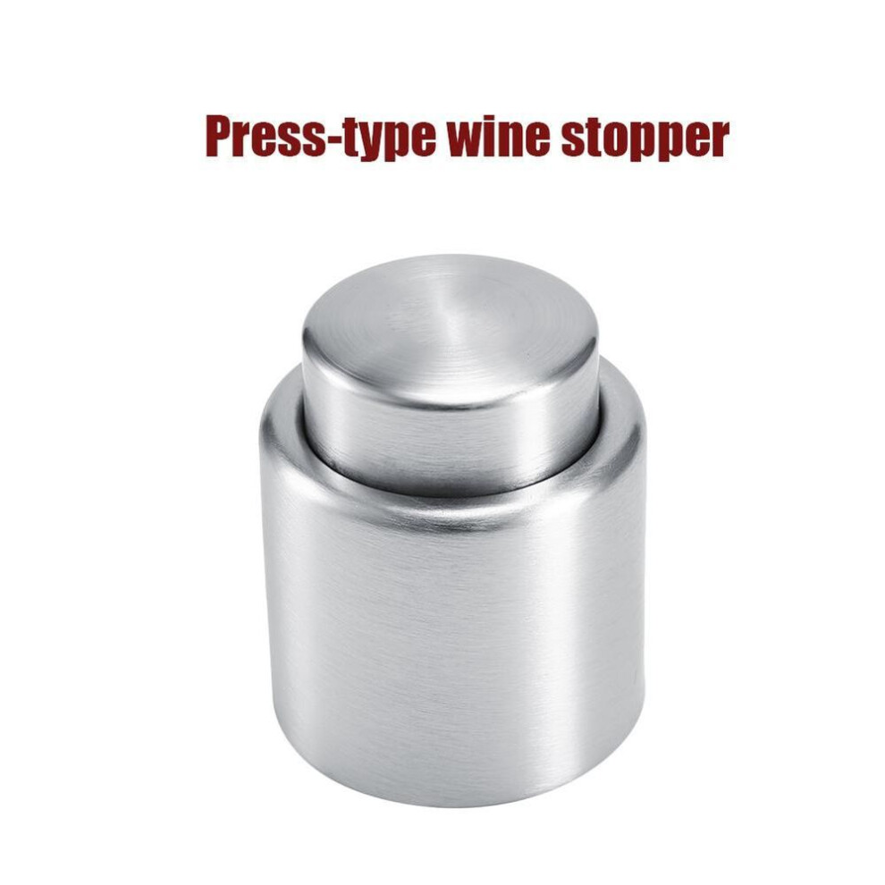 Stainless Steel Vacuum Sealed Wine Champagne Red Wine Cork Storage Bottle Stopper Cap Barware