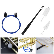 4pcs Trumpet Cleaning Kit Set with Mouthpiece & Key Brushes, 80cm Flexible Brush