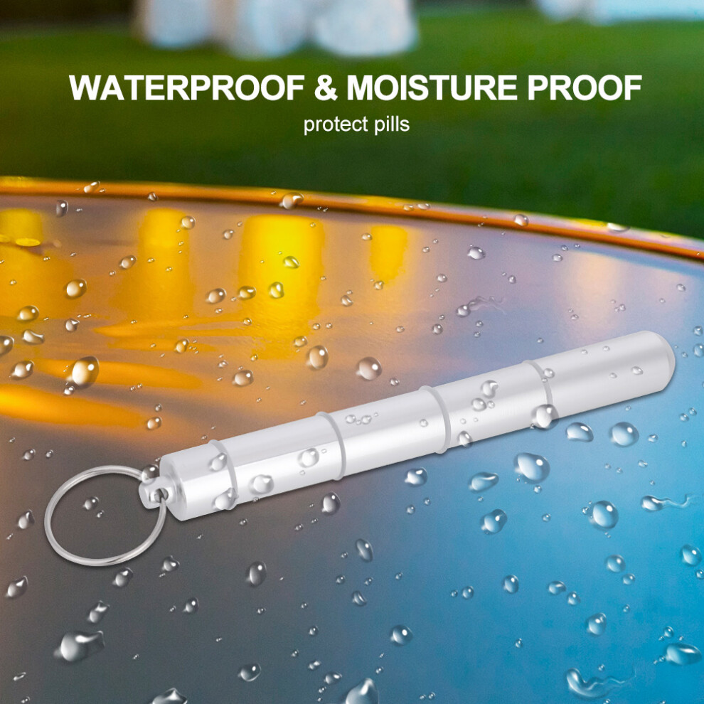 Keychain Drug Holder: Mini Aluminum Alloy Waterproof Container 5 Pack