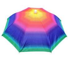 Foldable Umbrella Hat Fishing Hat Beach Hiking Camping Outdoor Headwear Sun Head Fishing Accessories Hats Sports Tackle Rainbow B, Rainbow B