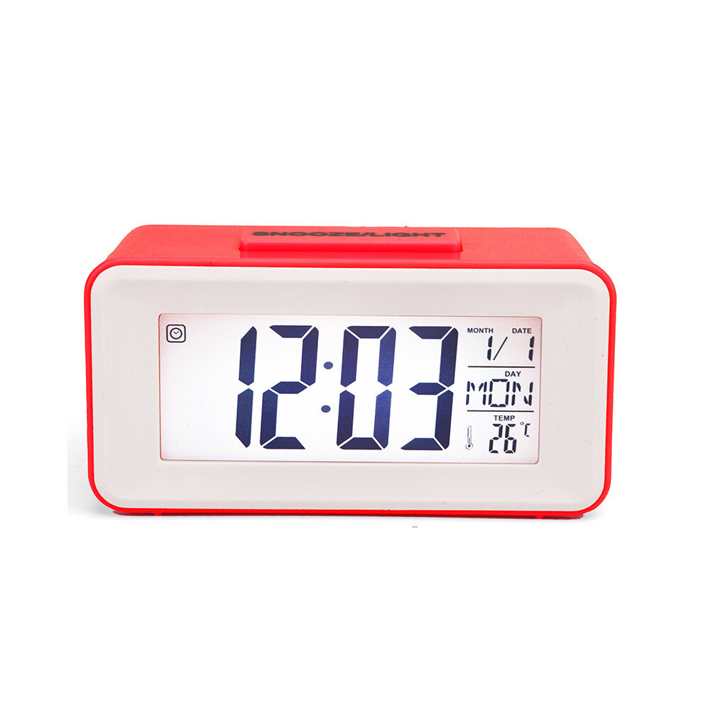 (Red) Wake Creative Electronic Up Alarm Voice Control Compact Decoration Bedroom Size-image-OPC-PJ6S2VV-NEW
