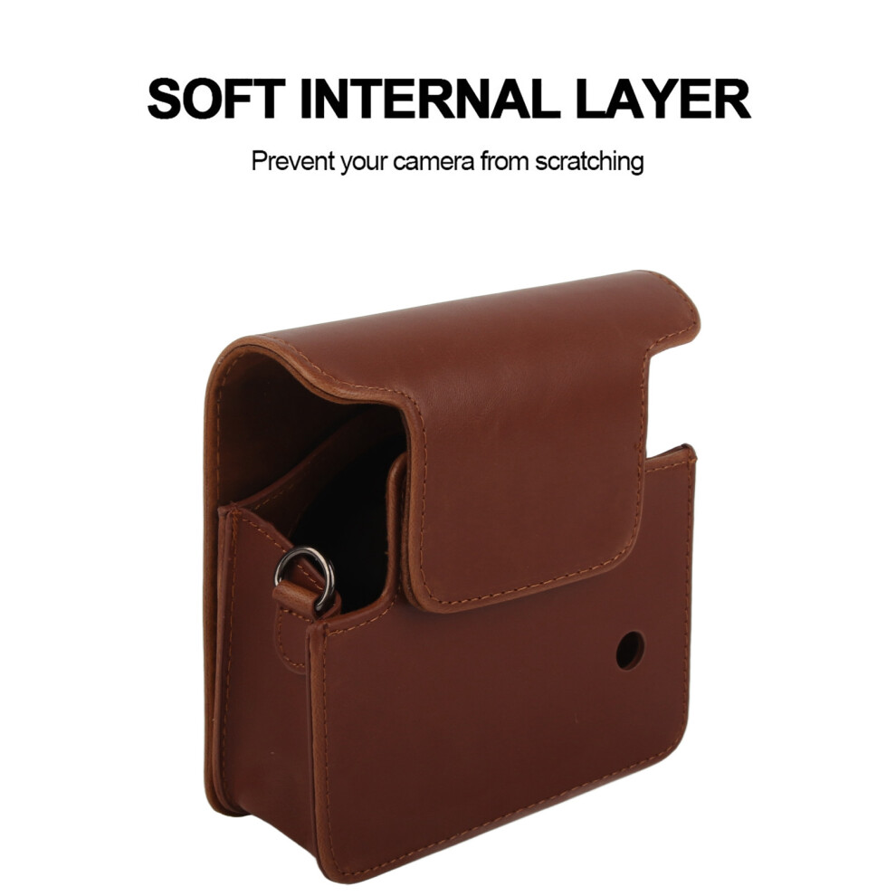 Durable Pu Leather Camera Case For Fujifilm Instax Sq6 With Strap Brown 4651330005416