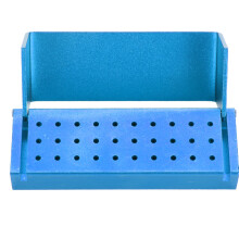 Autoclavable Blue Aluminium Burs Holder with 30 Slots for Dental Tools
