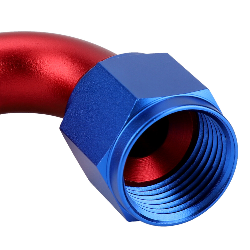 An10 Oil Fuel Line Fitting 45 90 180 Twist Lock Aluminum Bluered 7891330007905