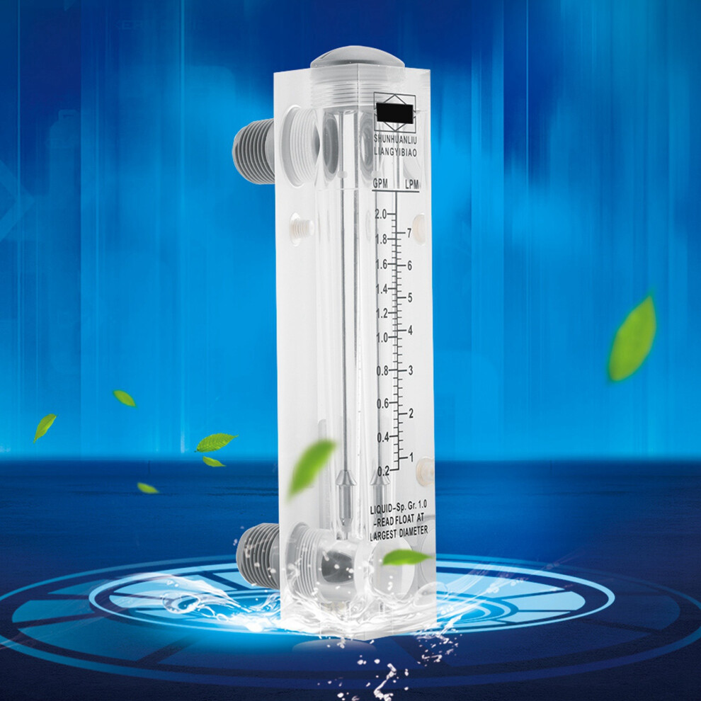 Glass Liquid Flowmeter 0.2Â2Gpm/1Â7Lpm Water Flow Measurement Meter 8771330008227