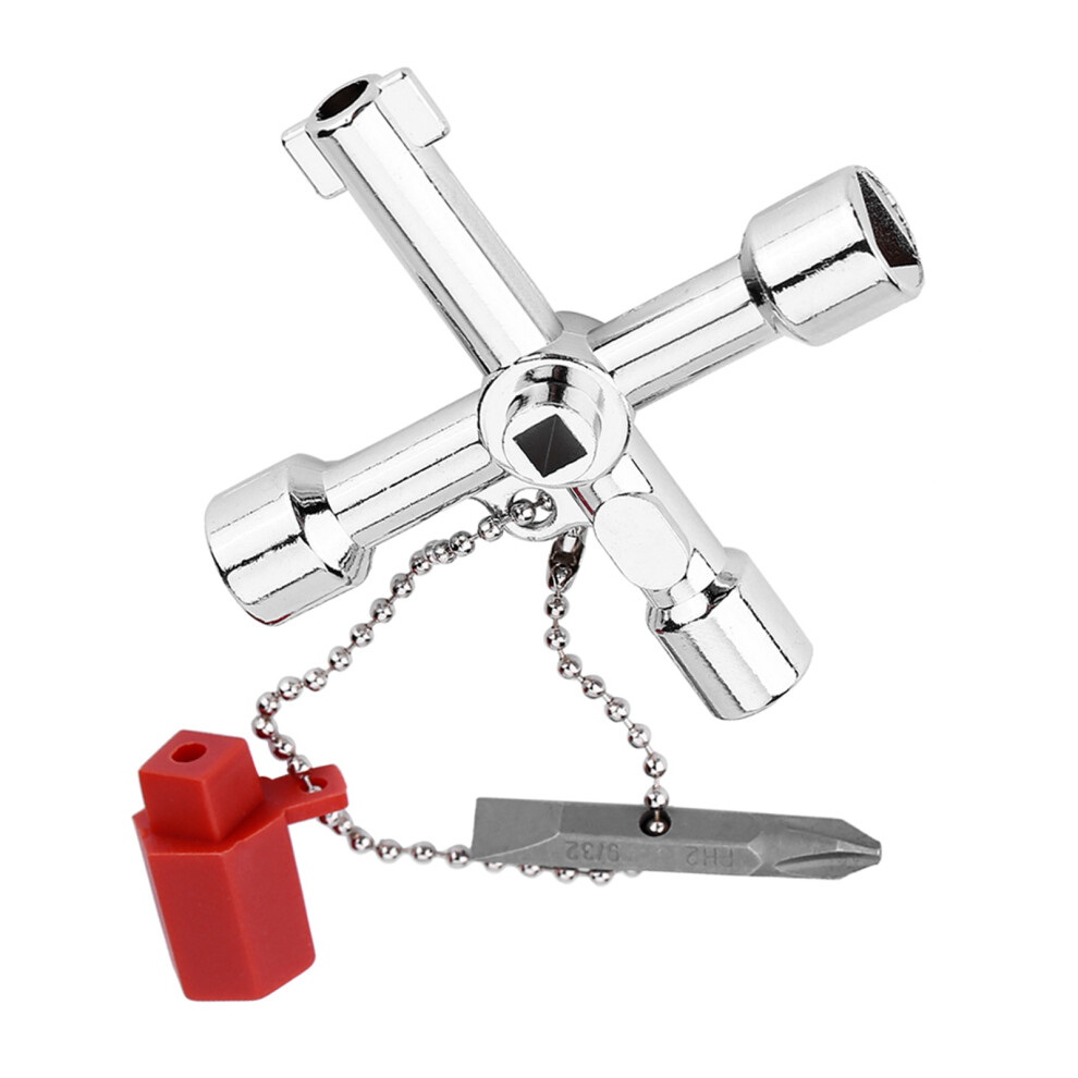 4-Way Multi-Functional Cross Key For Valves, Zinc Alloy, 7.2Cm 7621330008516